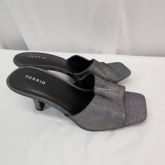 Torrid size 9 Iridescent Squared Toe Heel Sandal (WW) Double wide width - Picture 3 of 9